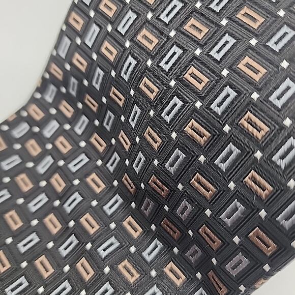 Louis Dell 'Olio Black Patterned Silk Tie - Made in Italy - Like New - Picture 3 of 4